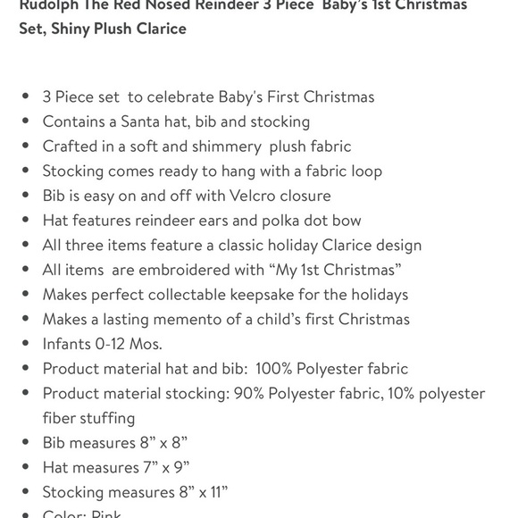 Rudolph The Red Nose Reindeer 3 piece Baby’s 1st Christmas Set NIP - Picture 6 of 7